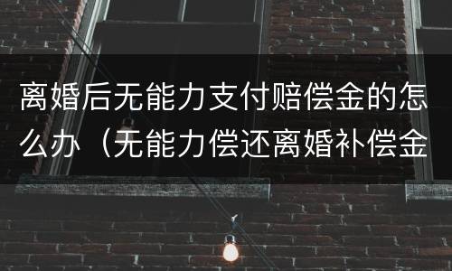 离婚后无能力支付赔偿金的怎么办（无能力偿还离婚补偿金怎么办）