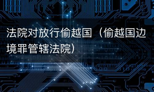 法院对放行偷越国（偷越国边境罪管辖法院）