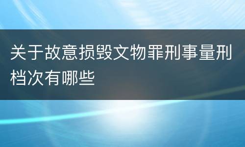 关于故意损毁文物罪刑事量刑档次有哪些