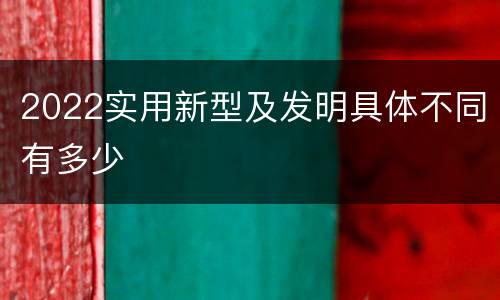 2022实用新型及发明具体不同有多少
