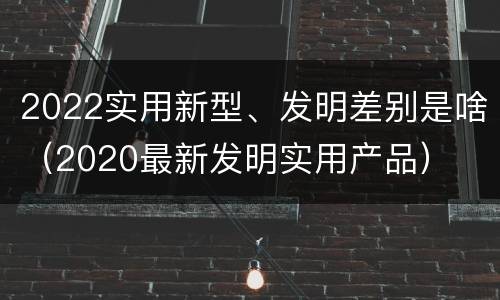 2022实用新型、发明差别是啥（2020最新发明实用产品）