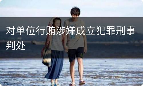 对单位行贿涉嫌成立犯罪刑事判处