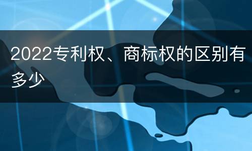 2022专利权、商标权的区别有多少