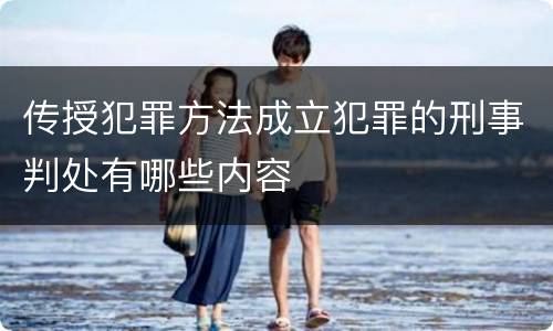传授犯罪方法成立犯罪的刑事判处有哪些内容