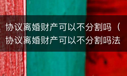协议离婚财产可以不分割吗（协议离婚财产可以不分割吗法律）