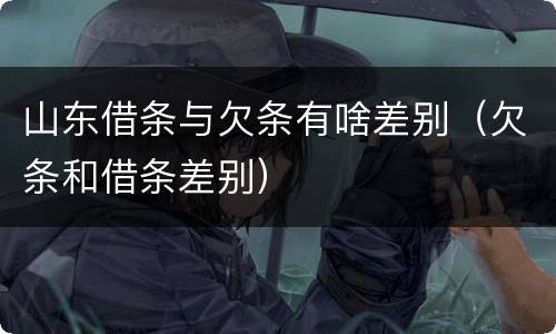 山东借条与欠条有啥差别（欠条和借条差别）