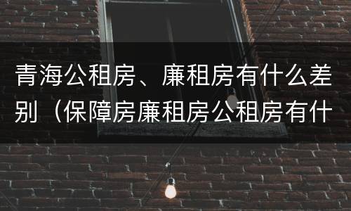 青海公租房、廉租房有什么差别（保障房廉租房公租房有什么区别）