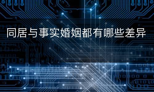 同居与事实婚姻都有哪些差异