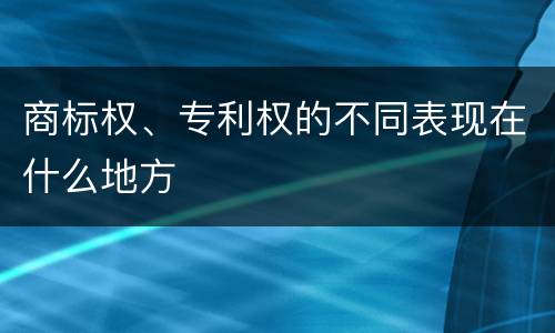 商标权、专利权的不同表现在什么地方
