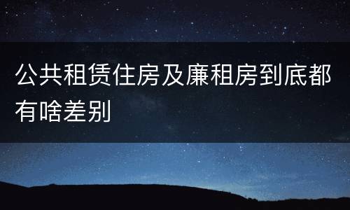 公共租赁住房及廉租房到底都有啥差别