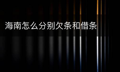 海南怎么分别欠条和借条