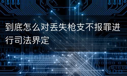 到底怎么对丢失枪支不报罪进行司法界定