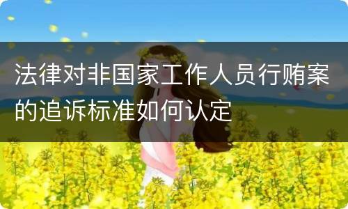 法律对非国家工作人员行贿案的追诉标准如何认定
