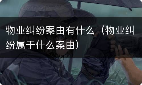 物业纠纷案由有什么（物业纠纷属于什么案由）