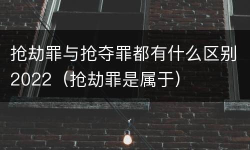 抢劫罪与抢夺罪都有什么区别2022（抢劫罪是属于）