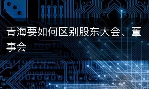 青海要如何区别股东大会、董事会