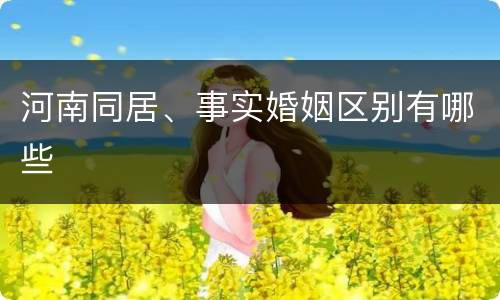 河南同居、事实婚姻区别有哪些