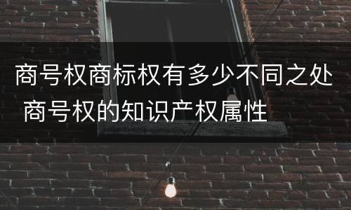 商号权商标权有多少不同之处 商号权的知识产权属性