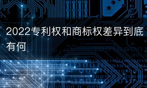 2022专利权和商标权差异到底有何