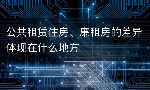 公共租赁住房、廉租房的差异体现在什么地方