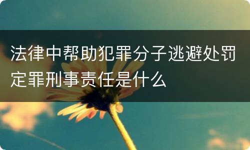 法律中帮助犯罪分子逃避处罚定罪刑事责任是什么
