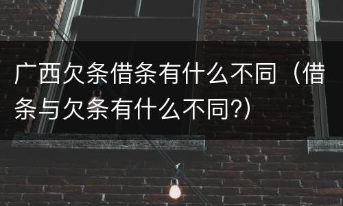 广西欠条借条有什么不同（借条与欠条有什么不同?）
