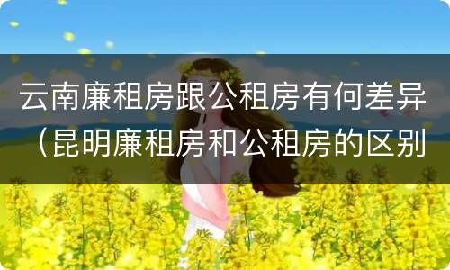 云南廉租房跟公租房有何差异（昆明廉租房和公租房的区别）