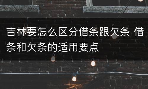吉林要怎么区分借条跟欠条 借条和欠条的适用要点