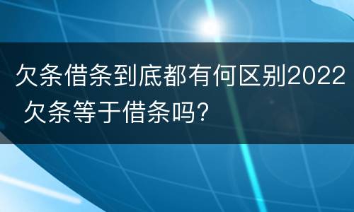 欠条借条到底都有何区别2022 欠条等于借条吗?