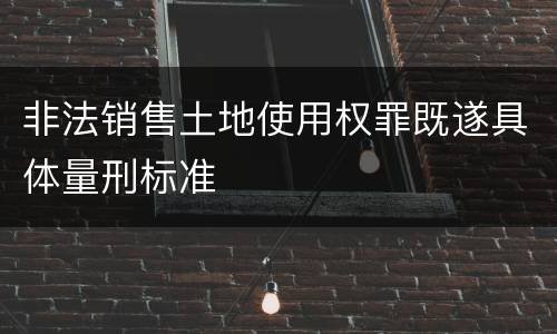 非法销售土地使用权罪既遂具体量刑标准