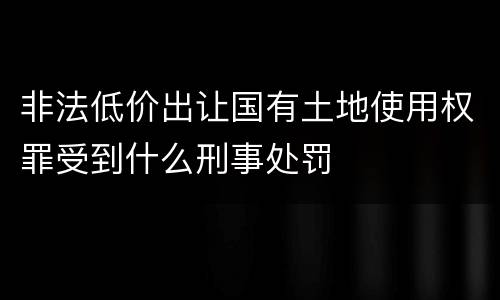 非法低价出让国有土地使用权罪受到什么刑事处罚