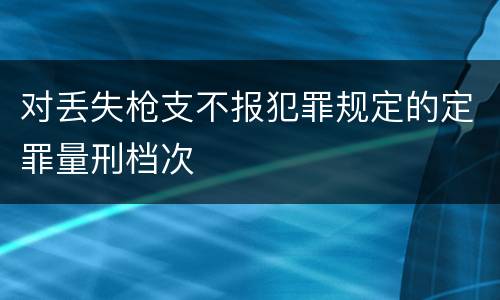 对丢失枪支不报犯罪规定的定罪量刑档次