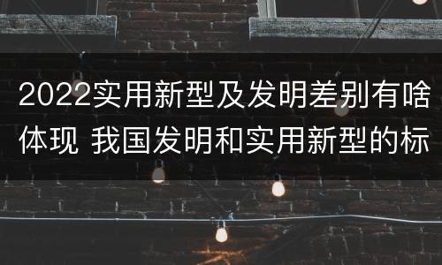 2022实用新型及发明差别有啥体现 我国发明和实用新型的标准