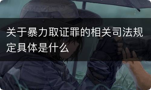 关于暴力取证罪的相关司法规定具体是什么