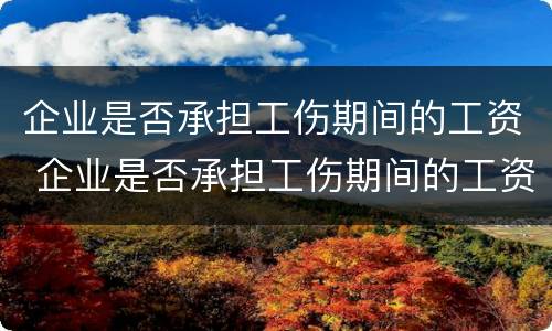 企业是否承担工伤期间的工资 企业是否承担工伤期间的工资发放