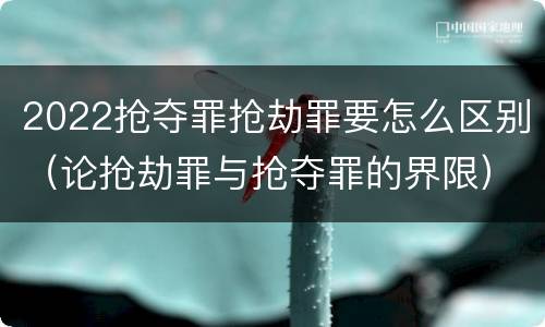2022抢夺罪抢劫罪要怎么区别（论抢劫罪与抢夺罪的界限）