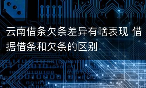 云南借条欠条差异有啥表现 借据借条和欠条的区别