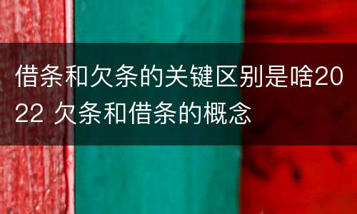 借条和欠条的关键区别是啥2022 欠条和借条的概念