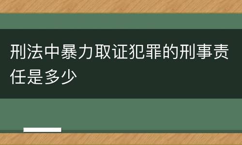 刑法中暴力取证犯罪的刑事责任是多少