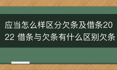 应当怎么样区分欠条及借条2022 借条与欠条有什么区别欠条怎么写
