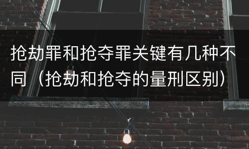 抢劫罪和抢夺罪关键有几种不同（抢劫和抢夺的量刑区别）