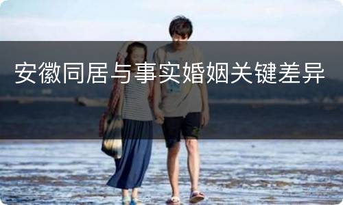 安徽同居与事实婚姻关键差异