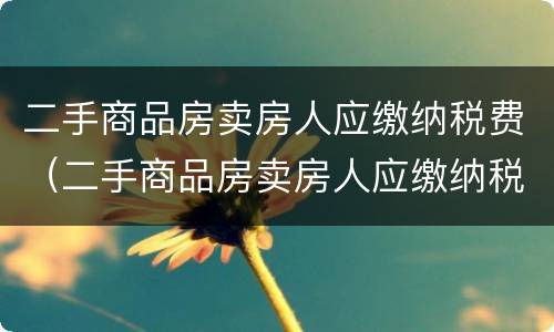 二手商品房卖房人应缴纳税费（二手商品房卖房人应缴纳税费多少）