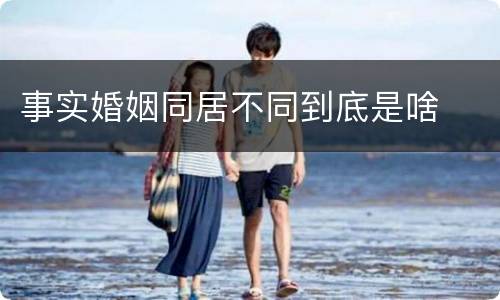 事实婚姻同居不同到底是啥