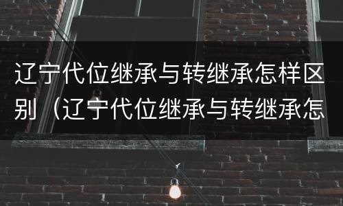 辽宁代位继承与转继承怎样区别（辽宁代位继承与转继承怎样区别呢）