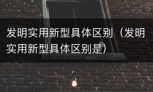 发明实用新型具体区别（发明实用新型具体区别是）
