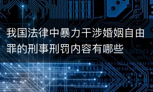 我国法律中暴力干涉婚姻自由罪的刑事刑罚内容有哪些