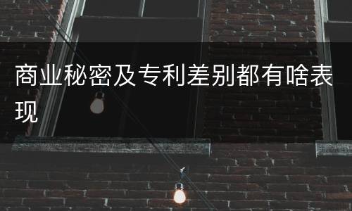 商业秘密及专利差别都有啥表现
