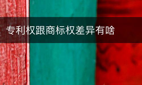 专利权跟商标权差异有啥