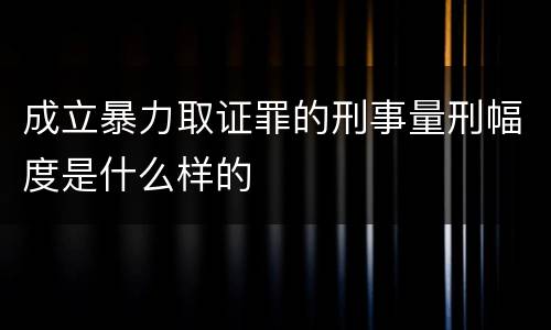 成立暴力取证罪的刑事量刑幅度是什么样的